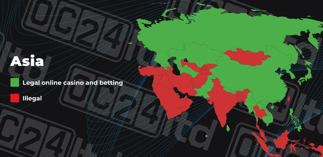 Asia gambling regulation map Asia gambling regulation map